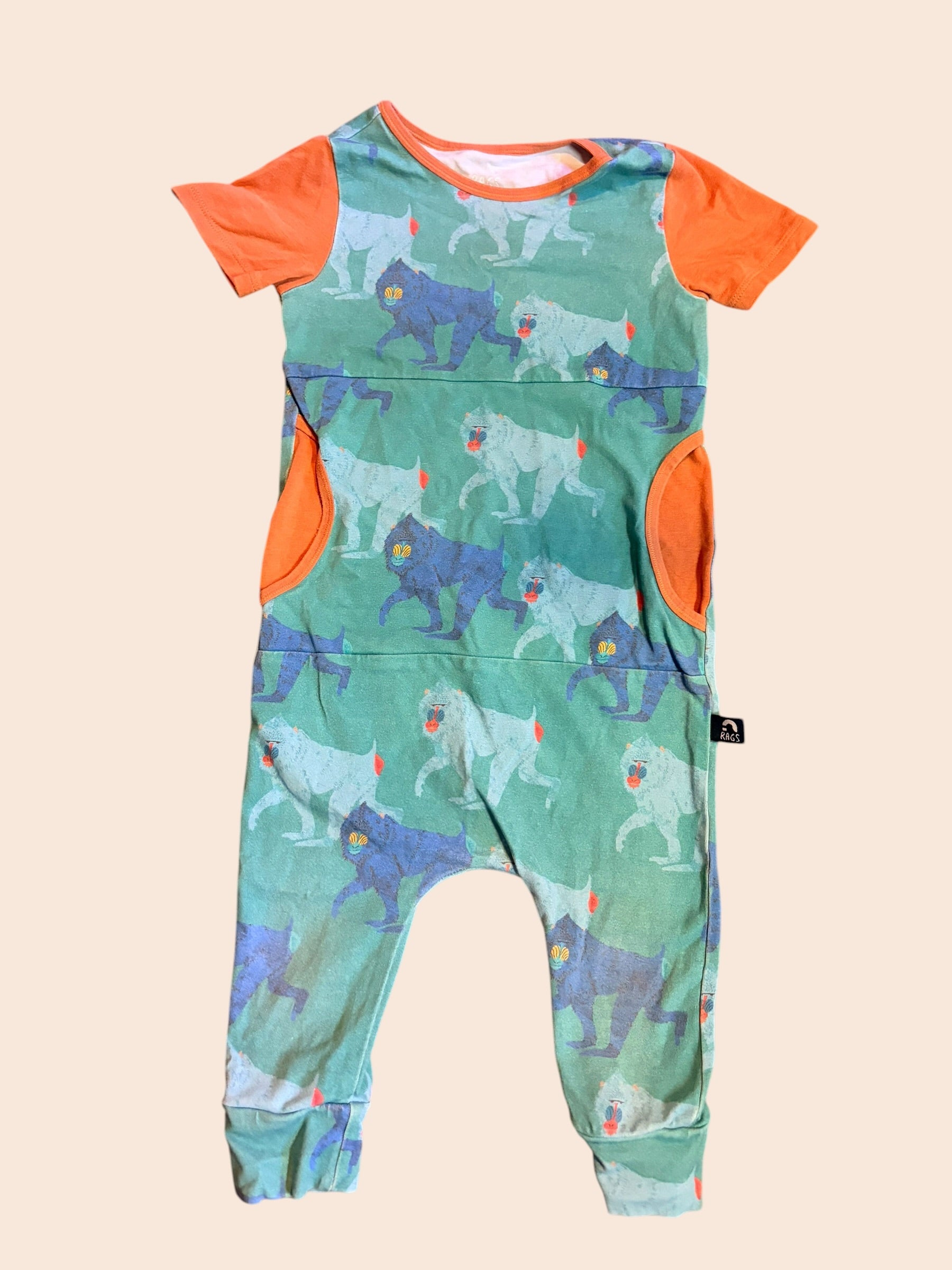 RAGS 12-18 MO Girls Primate Romper
