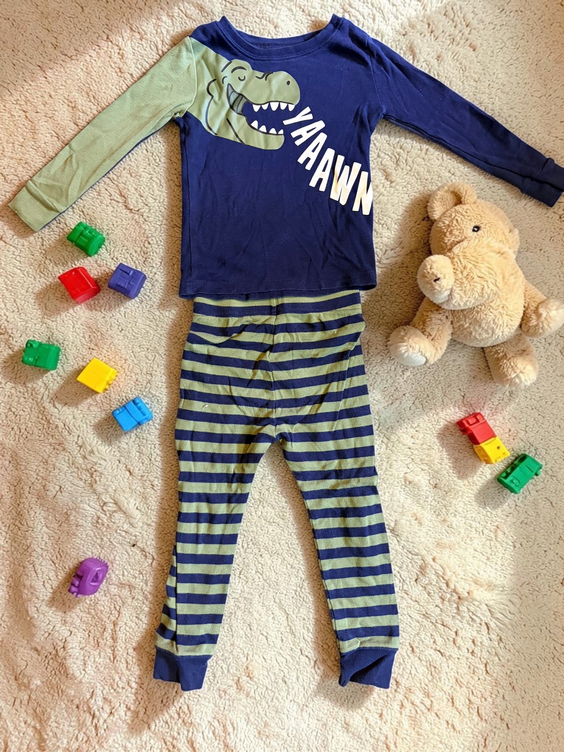Old Navy Navy and Green Dinosaur Pajama Set